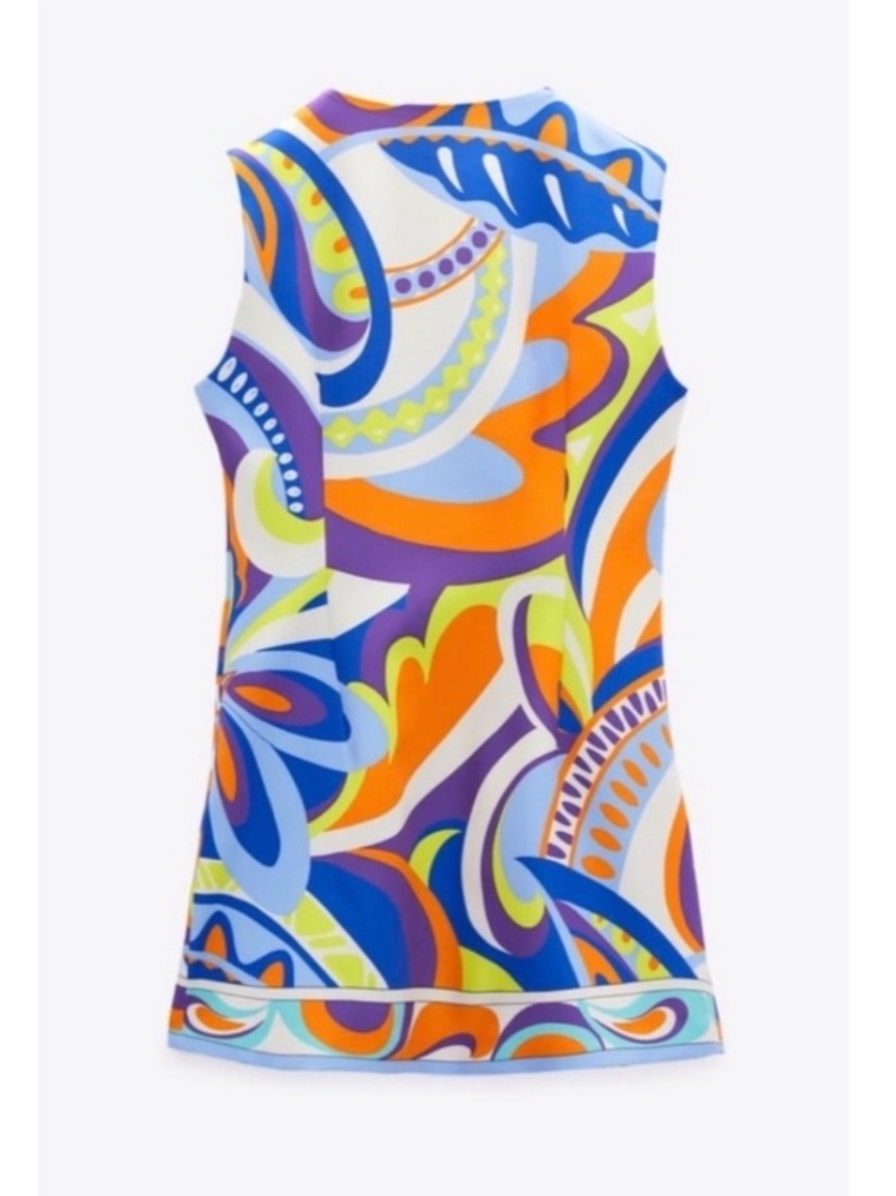 Zara Sleeveless Mod Retro Mini Dress Abstract Print Multi Size S - Picture 5 of 15